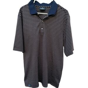 Cleveland Classics Golf Polo Shirt Mens XL Black Stripe Performance